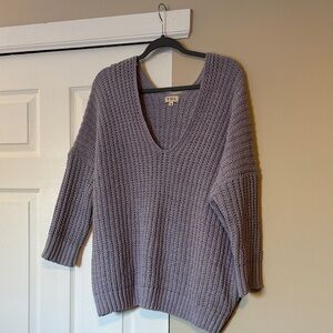 POL Lavender V-Neck Sweater